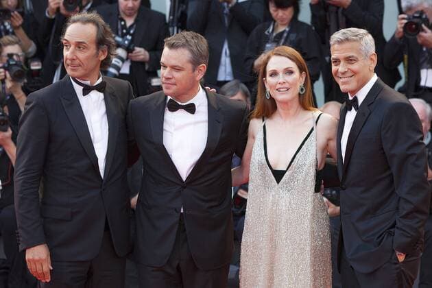 George Clooney, Julianne Moore, Matt Damon und Alexandre Desplat bei der Suburbicon Film Premiere am 2.09.2017 im Rahmen der 74. Filmfesfestspiele in Venedig 74th Annual Venice International Film Festival - Suburbicon Premiere, 2017 
