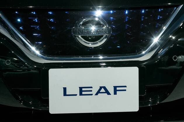 The new Nissan LEAF on display during a World Premiere event at Makuhari Messe Convention Center on September 6, 2017, Chiba, Japan. Hiroto Saikawa, Nissan President and CEO, introduced the new model LEAF which has an extended range of 400km per charge and includes Nissan s ProPILOT autonomous driving technology. The zero emission vehicle will be available in Japan from October 2nd and in the US, Canada and Europe from January 2018.  (gxta_nissanleafworldpremiere045)