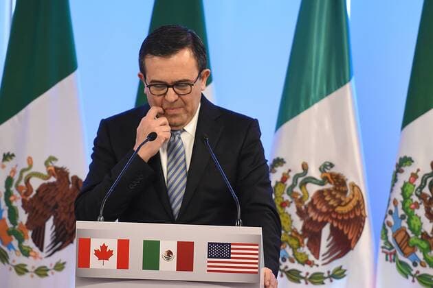 September 5, 2017 - Mexico City, Mexico, Mexico - Ildefonso Guajardo Villarreal, Secretary of Economy is seen during his speech at meeting with the media as part of the Second Round of NAFTA Negotiations on September 05, 2017 in Mexico City, Mexico Mexico City Mexico  - ZUMAn230 20170905_zaa_n230_450 Copyright: xCarlosxTischlerx