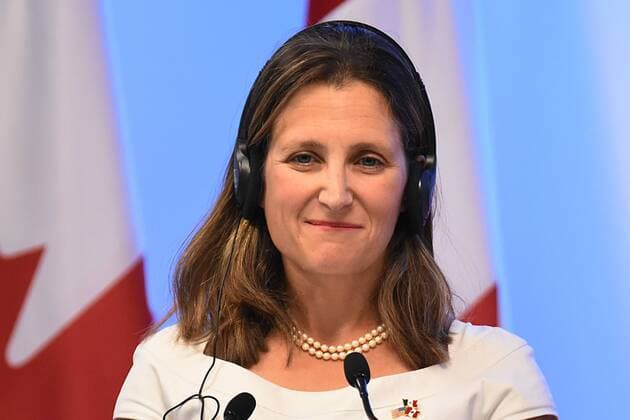 September 5, 2017 - Mexico City, Mexico, Mexico - Chrystia Freeland, Minister of Foreign Affairs of Canada is seen during his speech at meeting with the media as part of the Second Round of NAFTA Negotiations on September 05, 2017 in Mexico City, Mexico Mexico City Mexico Copyright: xCarlosxTischlerx