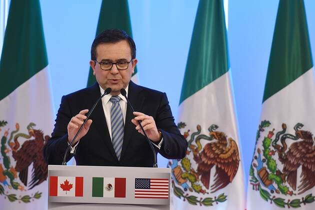September 5, 2017 - Mexico City, Mexico, Mexico - Ildefonso Guajardo Villarreal, Secretary of Economy is seen during his speech at meeting with the media as part of the Second Round of NAFTA Negotiations on September 05, 2017 in Mexico City, Mexico Mexico City Mexico  - ZUMAn230 20170905_zaa_n230_473 Copyright: xCarlosxTischlerx