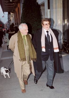 N°7998 Paris-France January 30st, 2003 Non exclusive Yves saint-Laurent and Pierre Bergé in Paris Yves Saint Laurent;Pierre Berge Paris France  268586