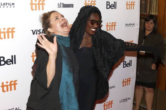 Director Sophie Fiennes and Grace Jones attending the Grace Jones: Bloodlight and Bami premiere during the 42nd Toronto International Film Festival at Elgin Theatre on September 07, 2017 in Toronto, Canada