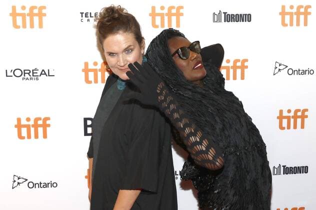 Director Sophie Fiennes and Grace Jones attending the Grace Jones: Bloodlight and Bami premiere during the 42nd Toronto International Film Festival at Elgin Theatre on September 07, 2017 in Toronto, Canada