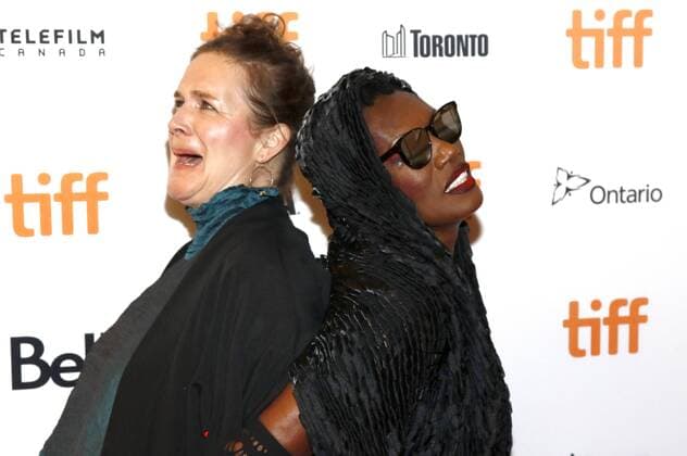 Director Sophie Fiennes and Grace Jones attending the Grace Jones: Bloodlight and Bami premiere during the 42nd Toronto International Film Festival at Elgin Theatre on September 07, 2017 in Toronto, Canada