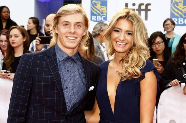 Canadian Tennis Player Denis Shapovalov and Morgan Krizmanich attending the Borg McEnroe premiere during the 42nd Toronto International Film Festival at Thomson Hall on September 07, 2017 in Toronto, Canada