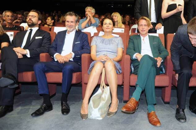 74. Filmfestspiele in Venedig, Italien. Rick Ostermann, Ulrich Matthes, Barbara Auer und Felix von Bredow in Kino nach dem Red Carpet zum deutschen Film KRIEG (Orrizonti) von Schiwago Film Berlin. 74th Film Festival Venice, Mostra del Cinema, Biennale Venezia, Italy.