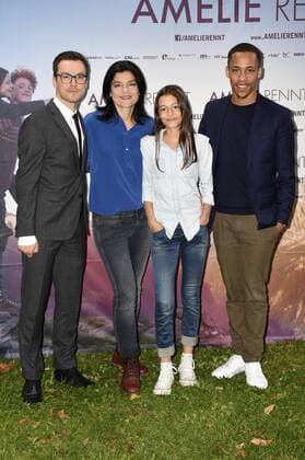 Tobias Wiemann, Jasmin Tabatabai, Mia Kasalo und Jerry Hoffmann bei der Premiere des Kinofilms Amelie Rennt im Rio Filmpalast. München, 09.09.2017