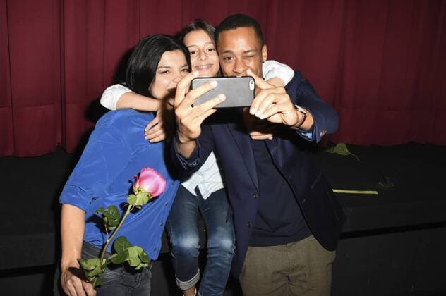 Jasmin Tabatabai, Mia Kasalo und Jerry Hoffmann bei der Premiere des Kinofilms Amelie Rennt im Rio Filmpalast. München, 09.09.2017