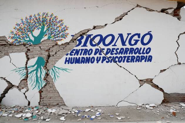 A view of the damages caused by the earthquake in Ixtaltepec, Oaxaca, Mexico, 10 September 2017. The death toll after the earthquake registered past 07 September rose from 65 to 90. The death toll after the earthquake rises to 90 in Mexico !ACHTUNG: NUR REDAKTIONELLE NUTZUNG!  Copyright: xJorgexNúnezx IXT003 20170910-636406699595569767