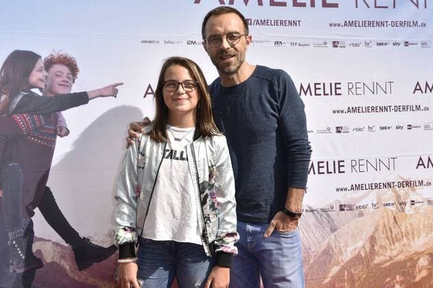 Aleksandar Jovanovic mit Tochter Luna bei der Premiere des Kinofilms Amelie Rennt im Yorck-Kino Filmtheater am Friedrichshain. Berlin, 10.09.2017