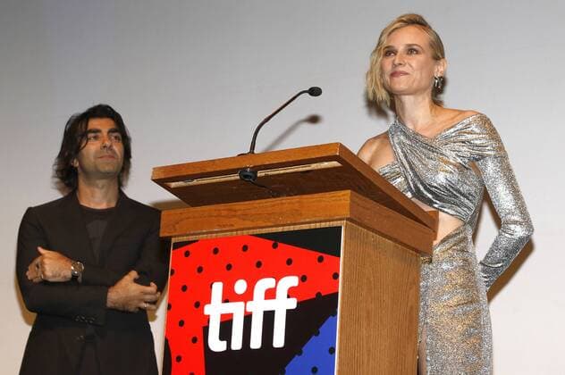 Director Fatih Akin and Diane Kruger attending the In the Fade premiere during the 42nd Toronto International Film Festival at Elgin Theatre on September 12, 2017 in Toronto, Canada