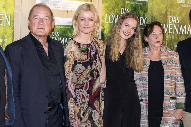 Burghart Klaussner, Vibeke Idsoe, Mathilde Thomine Storm und Eva Luise Köhler bei der Premiere des Kinofilms Das Löwenmädchen im Kino Delphi LUX. Berlin, 12.09.2017