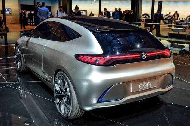 67. Internationale Automobil-Ausstellung - IAA 2017 am 12.09.2017 in der Messe Frankfurt in Frankfurt am Main Mercedes EQA - Concept - Studie für ein Elektroauto der A - Klasse. *** 67 International Automobile Exhibition IAA 2017 at 12 09 2017 in the trade Fair Frankfurt in Frankfurt at Main Mercedes Concept Study for a Electric car the a Class xAGx