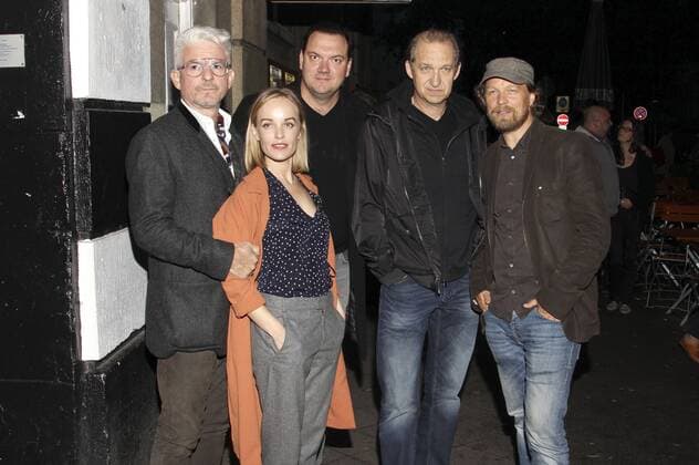 Heinz Strunk, Friederike Kempter, Charly Hübner, Peter Heinrich Brix und Lars Jessen bei der Premiere des Fernsehfilms Jürgen - Heute wird gelebt im Abaton Kino. Hamburg, 12.09.2017