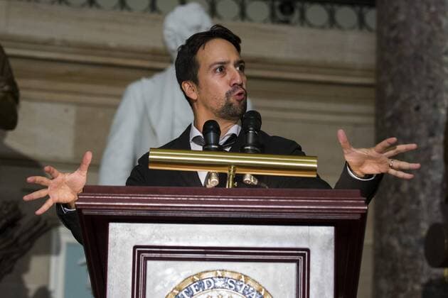 Sep 12, 2017 - Washington, District Of Columbia, U.S. - LIN-MANUEL MIRANDA speaks about the arts prior to receiving the 2017 Freedom Award from the United States Capitol Historical Society (USCHS) at the United States Capitol. Washington U.S.  - ZUMA 20170912_mda_e113_009 Copyright: xAlexxEdelmanx