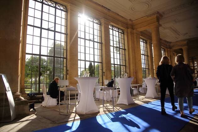 Teilnehmer der Medienkonferenz M100 in der Orangerie von Sanssouci in Potsdam, 14. September 2017. M100 Sanssouci Colloquium