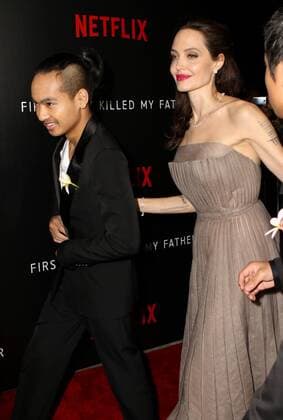 Director Angelina Jolie arriving at a screening of First They Killed My Father at the DGA theatre on September 14, 2017 in New York City. Angelina Jolie;Maddox Jolie-Pitt New York United States  547255