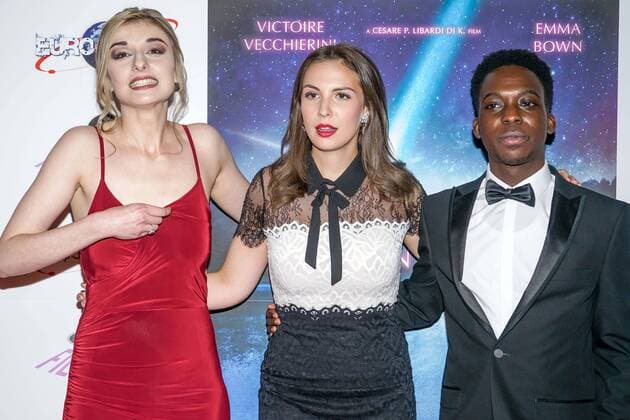 Victoire Vecchierini, Veronica Osimani and Franck Assi attend the Landing Lake Film Premiere in London. SEPTEMBER 14th 2017  SLIx172092