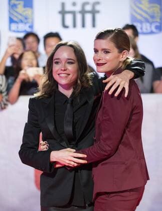 (170916) -- TORONTO, Sept. 16, 2017 -- Actresses Ellen Page (L) and Kate Mara pose for photos during the world premiere of the film My Days of Mercy at Roy Thomson Hall during the 2017 Toronto International Film Festival in Toronto, Canada, Sept. 15, 2017. ) (yy) ZouxZheng 