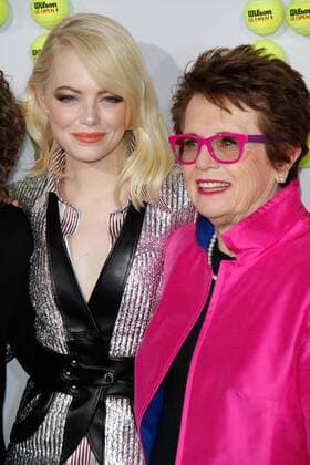 Emma Stone, Billie Jean King at the Premiere of Fox Searchlight Pictures Battle of the Sexes held at the Regency Village Theater in Westwood, CA, September 16, 2017.  Copyright: xJosephxMartinezx 33428_007JM