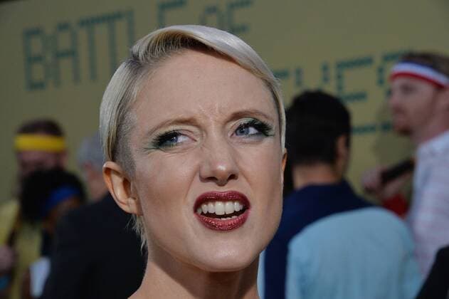Cast member Andrea Riseborough attends the premiere of the biographical sports comedy Battle of the Sexes at the Regency Village Theatre in the Westwood section of Los Angeles on September 16, 2017. Storyline: The true story of the 1973 tennis match between World number one Billie Jean King and ex-champ and serial hustler Bobby Riggs.  LAP201709172 JIMxRUYMEN
