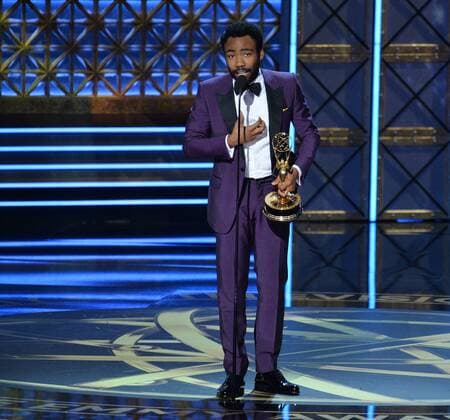 Donald Glover accepts the award for Best Actor in a Comedy Series for Atlanta onstage during the 69th Annual Primetime Emmy Awards at Microsoft Theater in Los Angeles on September 17, 2017.  LAP201709172015 JIMxRUYMEN