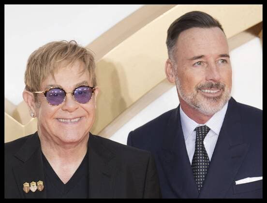 . 18 09 2017. London, United Kingdom. Sir Elton John and David Furnish arriving at the Kingsman: The Golden Circle premiere in London.  xStephenxLockx xi-Imagesx IIM-15899-0054