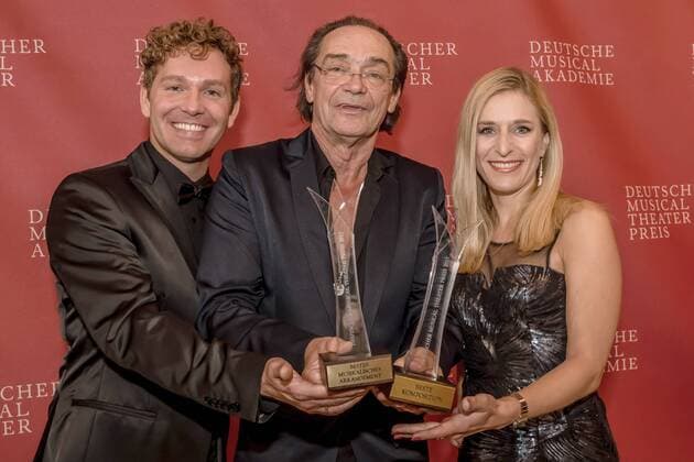 Frank Nimsgern, Christian Kolonovis, Stefanie Hertel Deutscher Musical Theater Preis 2017 im Wintergarten Berlin in Berlin am 18.09.2017