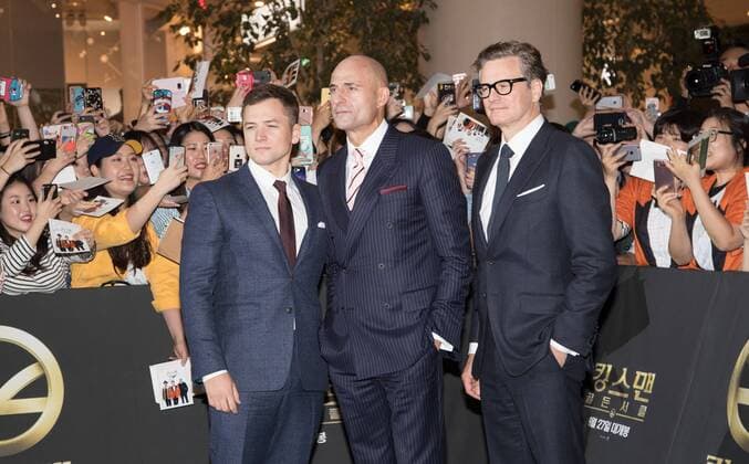Bilder des Tages (170920) -- SEOUL, Sept.20, 2017 -- Actor Taron Egerton, Mark Strong and Colin Firth (L to R) attend the red carpet event of the movie KING S MAN:THE GOLDEN CIRCLE in Seoul, South Korea, Sept. 20, 2017. The film will be released in South Korea on Sept. 27. ) (srb) SOUTH KOREA-SEOUL-KING S MAN:THE GOLDEN CIRCLE-RED CARPET LeexSang-ho 