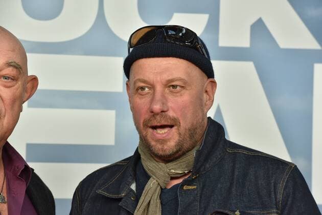 Schauspieler Hans-Martin Stier, l-r, und Thomas Balou Martin posiert am 20.09.2017 in Köln auf dem roten Teppich bei der Premiere des Films Rock my Heart im Kölner Cinedom. Kinostart 28.09.2017.