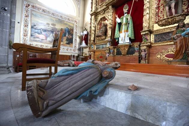 Erdbeben in Mexiko September 20, 2017 - EUM20170920NAC28.JPG .CIUDAD DE MEXICO EarthquakeSismo-EdoMex.- 20 de septiembre de 2017, aspectos de las afectaciones en municipio el Valle de Toluca por el sismo de 8.1 grados que ocurrio el dia 19 de septiembre de 2017. Foto: Agencia EL UNIVERSAL Jorge AlvaradoMAVC  - ZUMAu78_ 20170920_zaf_u78_032 Copyright: xElxUniversalx