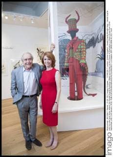 . 21 09 2017. London, United Kingdom. Gerald Scarfe Private View.. Gerald Scarfe with his wife Jane Asher attend the Gerald Scarfe Exhibition Stage and Screen at the House of Illustration in King s Cross from 22nd September until 21st January 2018.  xi-Imagesx IIM-15929-0006