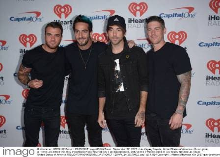 September 22, 2017 - Las Vegas, Nevada, United States of America - Music group All Time Low attend the 2017 iHeartradio Music Festival Day 1 on September22, 2017 at the T-Mobile Arena in Las Vegas, Nevada Las Vegas United States of America - ZUMAt114 20170922_zap_t114_024 Copyright: xMarcelxThomasx