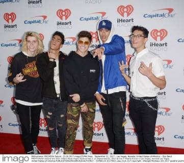 September 23, 2017 - Las Vegas, Nevada, United States of America - Boy Band PRETTYMUCH attend the 2017 iHeart Radio Music Festival Day 1 on September22, 2017 at the T-Mobile Arena in Las Vegas, Nevada Las Vegas United States of America - ZUMAt114 20170923_zap_t114_017 Copyright: xMarcelxThomasx