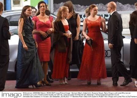 Barbara Albert, Katja Kolm, Susanne Wuest, Maria Dragus und Lukas Miko bei der Premiere von Licht Mademoiselle Paradis auf dem 65. Internationalen Filmfestival San Sebastian Festival Internacional de Cine de Donostia-San Sebastian im Kursaal. San Sebastian, 25.09.2017