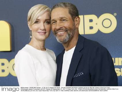 Bryant Gumbel and Hilary Quinlan arrive on the red carpet at the Curb Your Enthusiasm season 9 premiere at SVA Theater on September 27, 2017 in New York City.  NYP20170927110 JOHNxANGELILLO