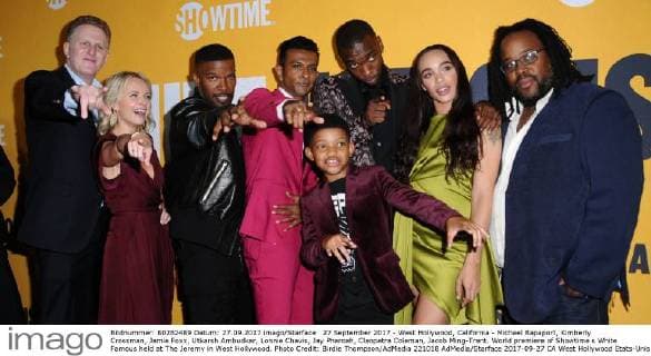 27 September 2017 - West Hollywood, California - Michael Rapaport, Kimberly Crossman, Jamie Foxx, Utkarsh Ambudkar, Lonnie Chavis, Jay Pharoah, Cleopatra Coleman, Jacob Ming-Trent. World premiere of Showtime s White Famous held at The Jeremy in West Hollywood. Photo Credit: Birdie Thompson AdMedia 221018 AdMedia Starface 2017-09-27 CA West Hollywood Etats-Unis  Copyright: xAdMediax STAR_221018_013