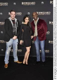 Hannes Staffler, Michaela Grauke und Trevor Jackson bei der Premiere des Musicals Bodyguard - Das Musical im Stage Palladium Theater. Stuttgart, 28.09.2017