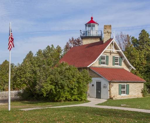 North America USA Wisconsin Door County Eagle Bluff Lighthouse on Lake Michigan Built 1868  Copyright: xwww.DanitaDelimont.com