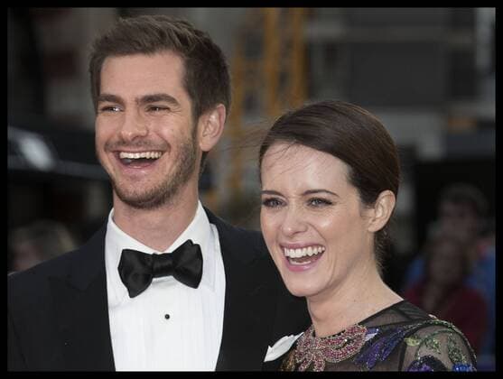 Bilder des Tages . 04 10 2017. London, United Kingdom. Andrew Garfield and Claire Foy arriving for the premiere of their new film Breathe on the opening night of London Film Festival.  xStephenxLockx xi-Imagesx IIM-16047-0024