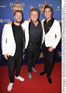 Lee Baxter, Bastiaan Ragas und Eloy de Jong von Caught in the Act bei der Premiere der Show Boybands Forever im Deutschen Theater. München, 04.10.2017