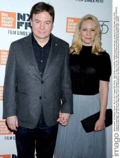 Mike Myers and Kelly Tisdale arrive on the red carpet at the 55th New York Film Festival screening of Spielberg at Alice Tully Hall on October 5, 2017 in New York City.  NYP20171005183 DENNISxVANxTINE
