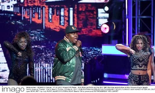Rick Ross performs at the 2017 BET Hip Hop award show at the Fillmore Miami Beach, Jackie Gleason Theater, Miami Beach, Florida, October 6, 2017.  MIA20171006102 GARYxIxROTHSTEIN