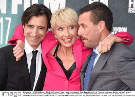 Noah Baumbach, Emma Thompson und Adam Sandler bei der Premiere von The Meyerowitz Stories (New and Selected) auf dem 61. BFI London Film Festival im Embankment Gardens Cinema. London, 06.10.2017 Noah Baumbach, Emma Thompson, Adam Sandler