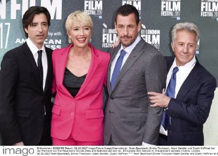 Noah Baumbach, Emma Thompson, Adam Sandler und Dustin Hoffman bei der Premiere von The Meyerowitz Stories (New and Selected) auf dem 61. BFI London Film Festival im Embankment Gardens Cinema. London, 06.10.2017 Noah Baumbach, Emma Thompson, Adam Sandler, Dustin Hoffman