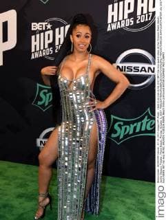 Cardi B arrives at he 2017 BET Hip Hop award show at the Fillmore Miami Beach, Jackie Gleason Theater, Miami Beach, Florida, October 6, 2017.  MIA20171006132 GARYxIxROTHSTEIN