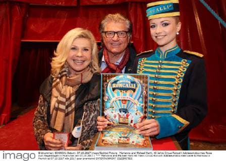 Marianne und Michael Hartl, 40 Jahre Circus Roncalli Jubilaeumstournee Reise zum Regenbogen in Muenchen am 07.10.2017