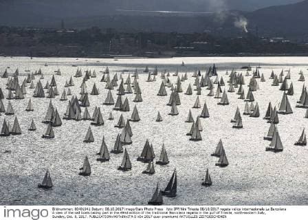 foto IPP Nini Trieste 08 10 2017 regata velica internazionale La Barcolana A view of the sail boats taking part in the 49nd edition of the traditional Barcolana regatta in the gulf of Trieste, north-eastern Italy, Sunday, Oct. 8, 2017.  0