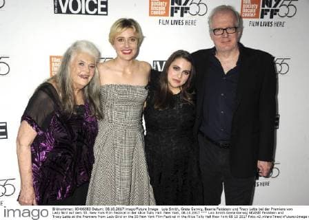 Lois Smith, Greta Gerwig, Beanie Feldstein und Tracy Letts bei der Premiere von Lady Bird auf dem 55. New York Film Festival in der Alice Tully Hall. New York, 08.10.2017